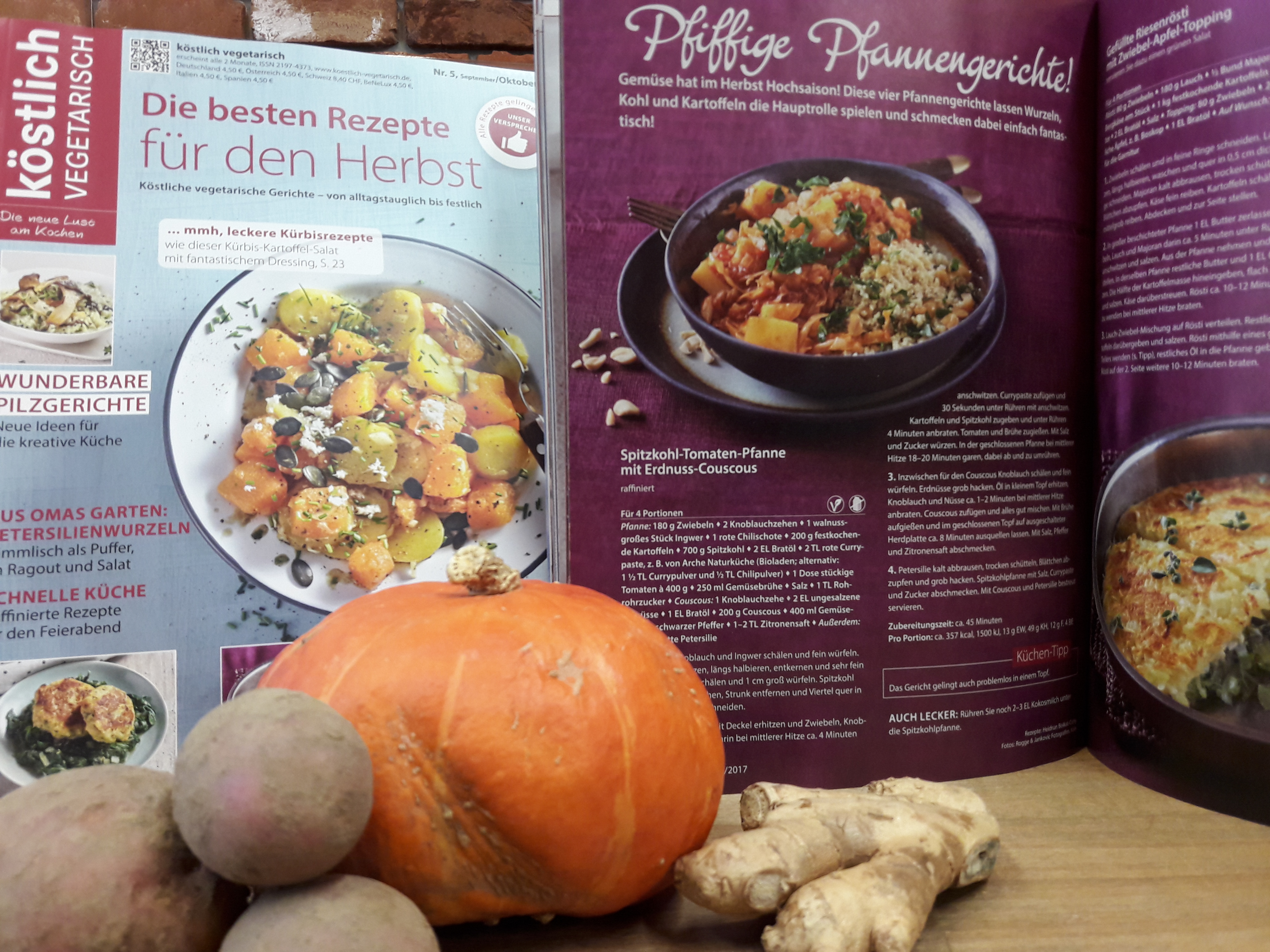 So lecker schmeckt der Herbst. Die besten vegetarischen Rezepte von Kartoffel bis Kürbis in der neuen Köstlich vegetarisch!