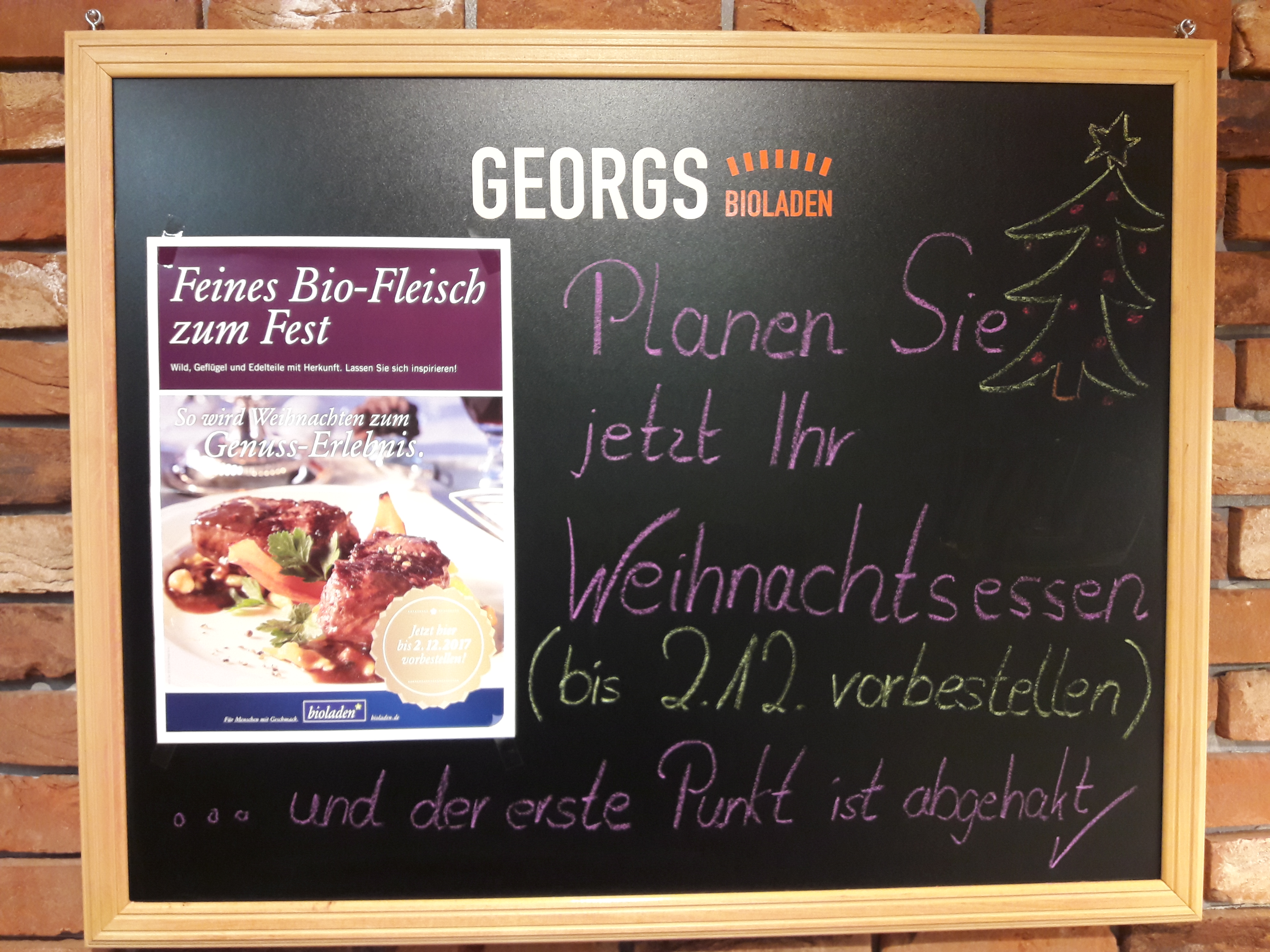 Weihnachten ist nicht mehr weit! Denken Sie rechtzeitig an Ihren Bio-Festtagsbraten!