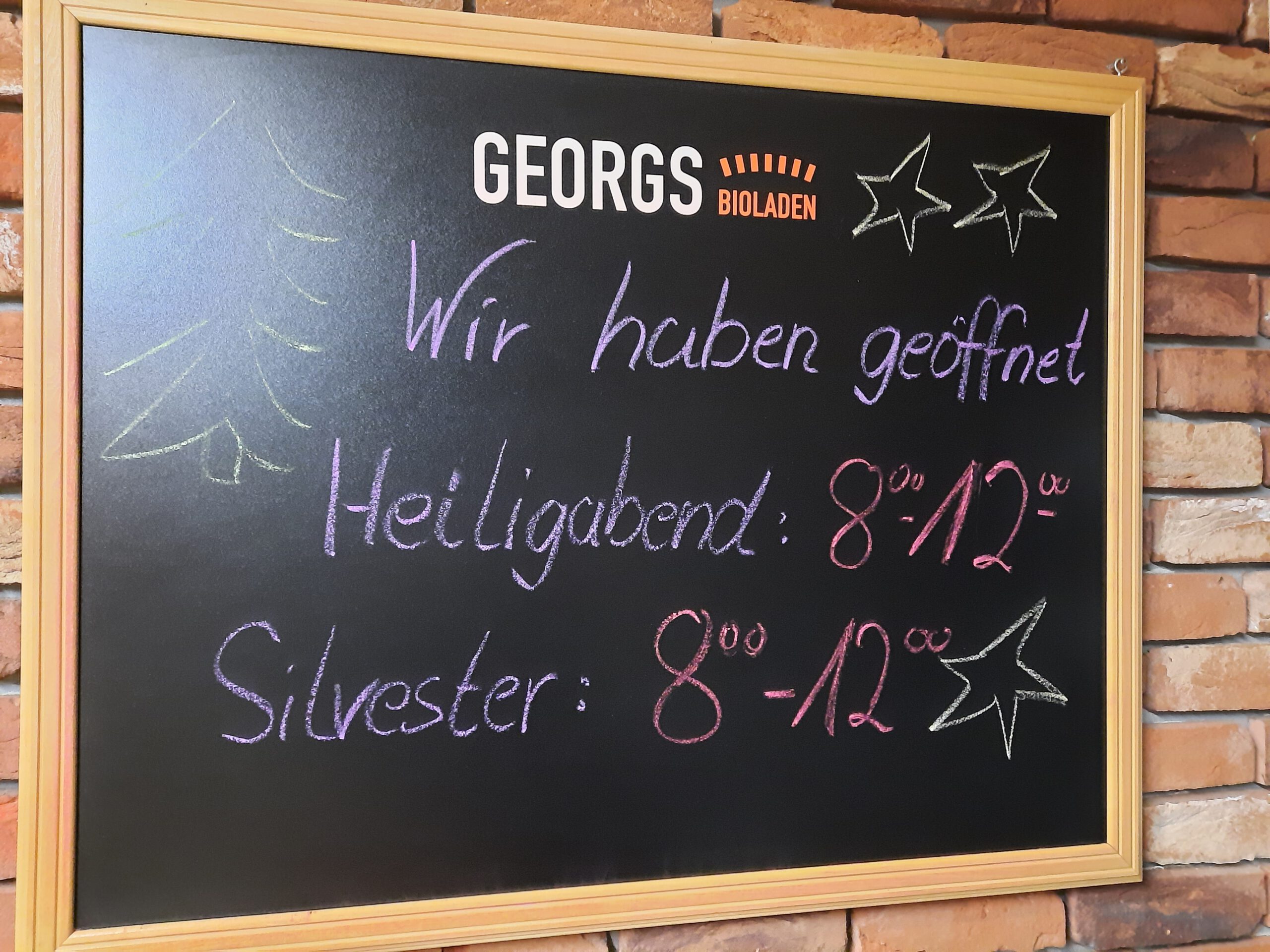 Unserer Öffnungszeiten rund um die Weihnachtsfeiertage